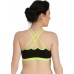 Full Cup Non-Padded Stretch Fit Black Sports Bra with Cross Back design (Size 36)