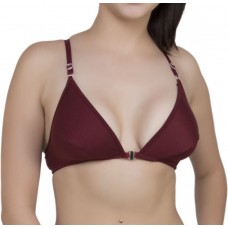 Cotton Full Cup Non-Padded Seamless Maroon Wire Free All Day Wear Bra - (Size 34)