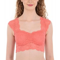 Lace Padded Peach Blouse Crop Top Vest Bralette (32-36inch Bust)