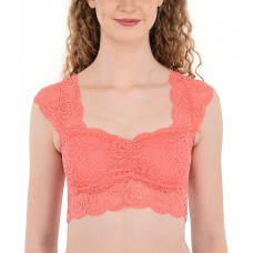 Lace Padded Peach Blouse Crop Top Vest Bralette (32-36inch Bust)