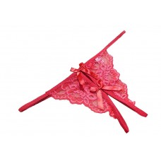 Floral Lace Net T Shape Sexy Red Butterfly Thong Panty Cheekies (Free Size)