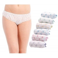 FooFaa Pack of 6 - Ladies Women Girls Use & Throw Disposable Panties Set Non-Woven Panty Brief Underwear (Size: XL/Hip: 39" to 45")