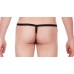 Low Waist Black G String with Zip for Men