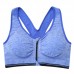 Full Cup Padded Blue Sports Bra with Front Zipper Closure & Removable Cups (28-34inch Bust)