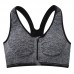 Full Cup Padded Grey Sports Bra with Front Zipper Closure & Removable Cups (28-34inch Bust)