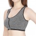 Full Cup Padded Grey Sports Bra with Front Zipper Closure & Removable Cups (28-34inch Bust)