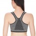 Full Cup Padded Grey Sports Bra with Front Zipper Closure & Removable Cups (28-34inch Bust)