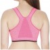 Full Cup Padded Pink Sports Bra with Front Zipper Closure & Removable Cups (28-34inch Bust)